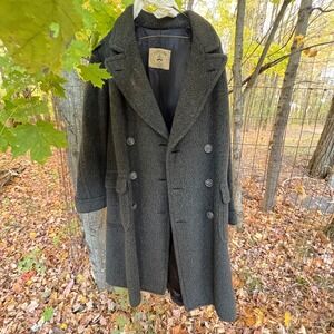 Vtg 50s Alpacuna Wool Coat‎ Women's M Gray Double Breasted ILGWU Union Made USA
